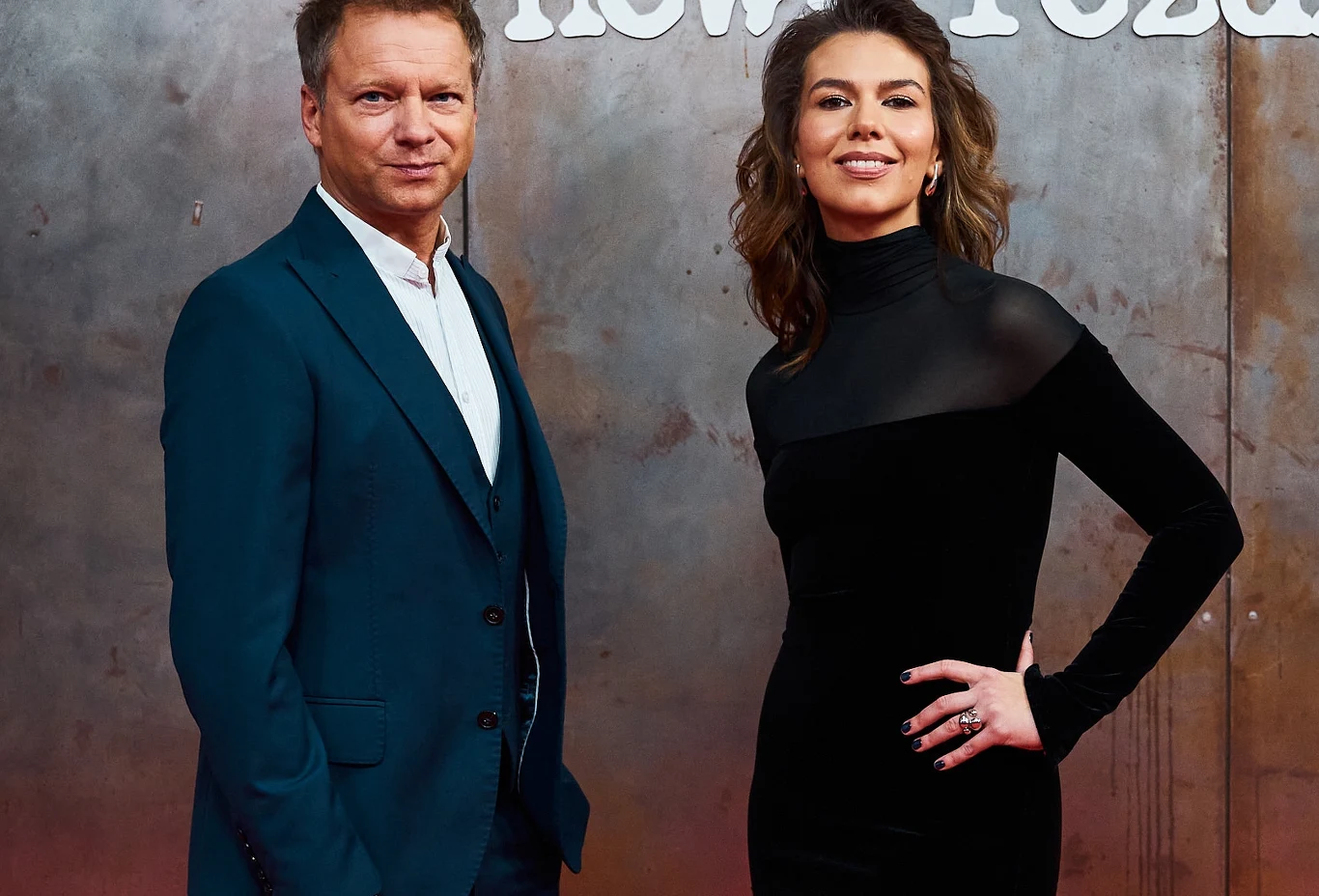 Maciej Stuhr i Nela Maciejewska na premierze serialu "Glina. Nowy rozdział"