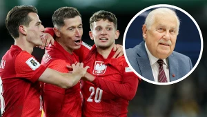 Jakub Kamiński, Robert Lewandowski i Sebastian Szymański. W kółku Jerzy Engel (zdj. Tomasz Kawka)