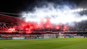 Na trybunach stadionu w Kownie pojawiło się kilka tysięcy polskich kibiców