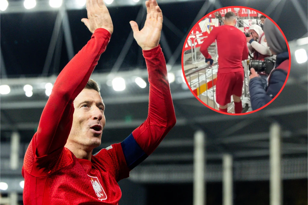 Robert Lewandowski po meczu nie zastanawiał się ani chwili i ruszył do kibiców