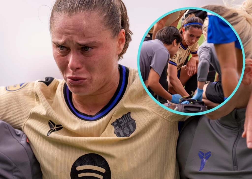 Kontuzja Ewy Pajor w meczu z Atletico Madryt, 12.10.2025 r. Kontuzja Ewy Pajor w meczu z Atletico Madryt, 12.10.2025 r.