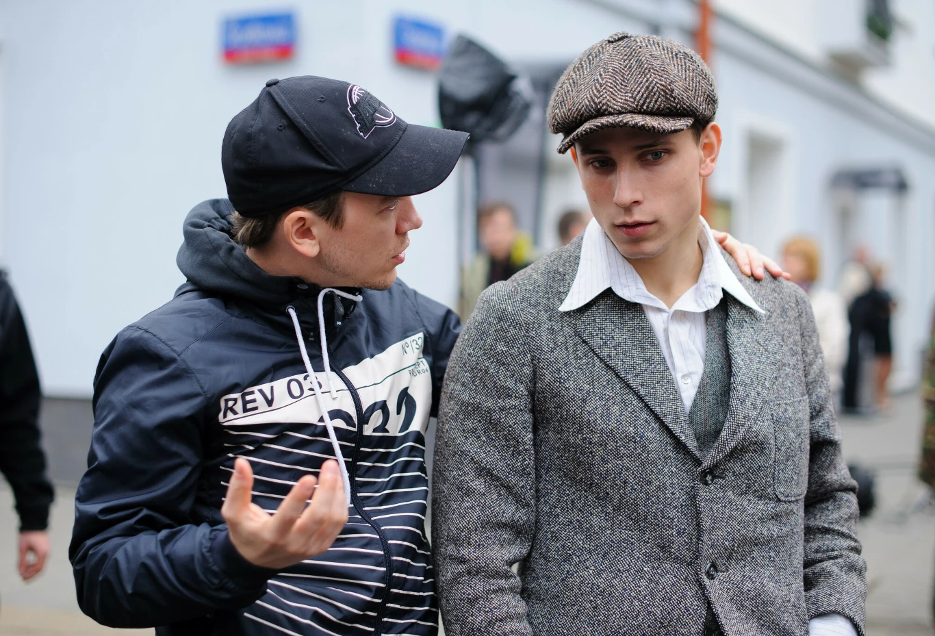 Jan Komasa i Jozef Pawłowski na planie "Miasta 44"