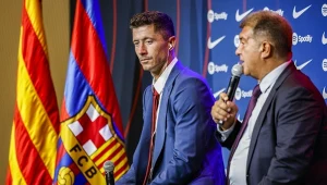 Robert Lewandowski i Joan Laporta