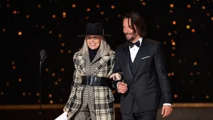 Diane Keaton i Keanu Reeves podczas gali rozdania Oscarów w 2020 roku