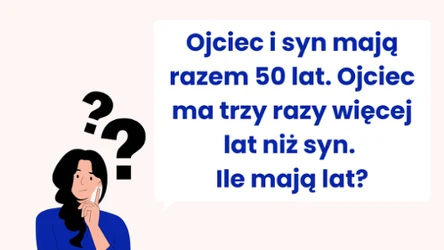 Ile lat ma ojciec i syn? Tylko co 8 osoba podaje prawidłowe rozwiązanie