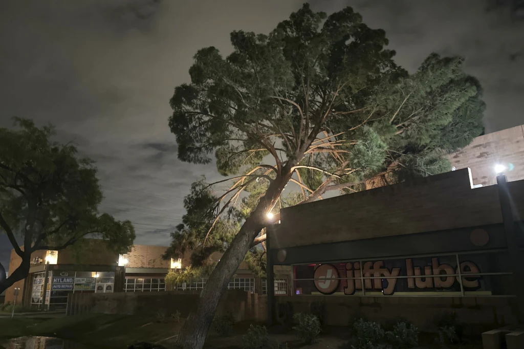 Miasto Tempe w Arizonie po przejściu prądu zstępującego. W mieście zniszczonych zostało wiele domów, kilkadziesiąt tysięcy osób nie miało prądu Miasto Tempe w Arizonie po przejściu prądu zstępującego. W mieście zniszczonych zostało wiele domów, kilkadziesiąt tysięcy osób nie miało prądu