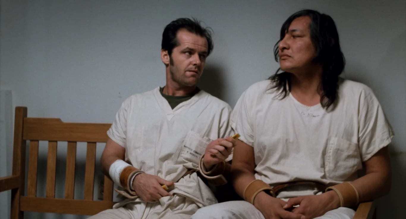 Jack Nicholson i Will Sampson w filmie "Lot nad kukułczym gniazdem", fot. Past Perfect