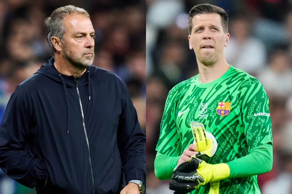 Hansi Flick i Wojciech Szczęsny 