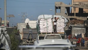 Pomoc humanitarna transportowana w Strefie Gazy