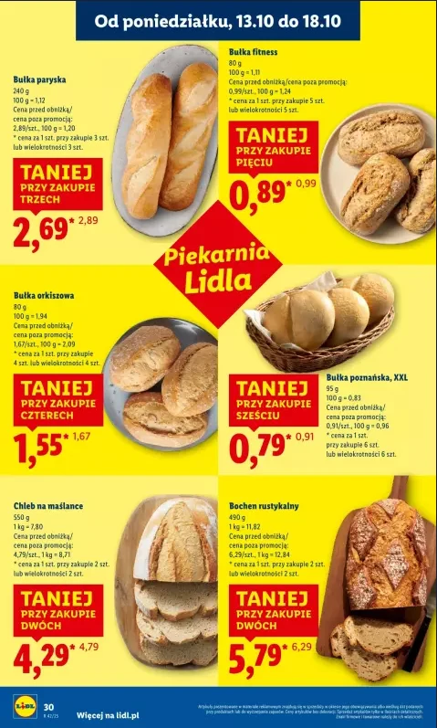 Promocja na pieczywo w Lidlu