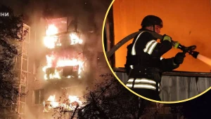 Nocny atak Rosji. Zniszczenia w ukraińskim mieście Nieżyn. Na miejscu trwa akcja gaśnicza