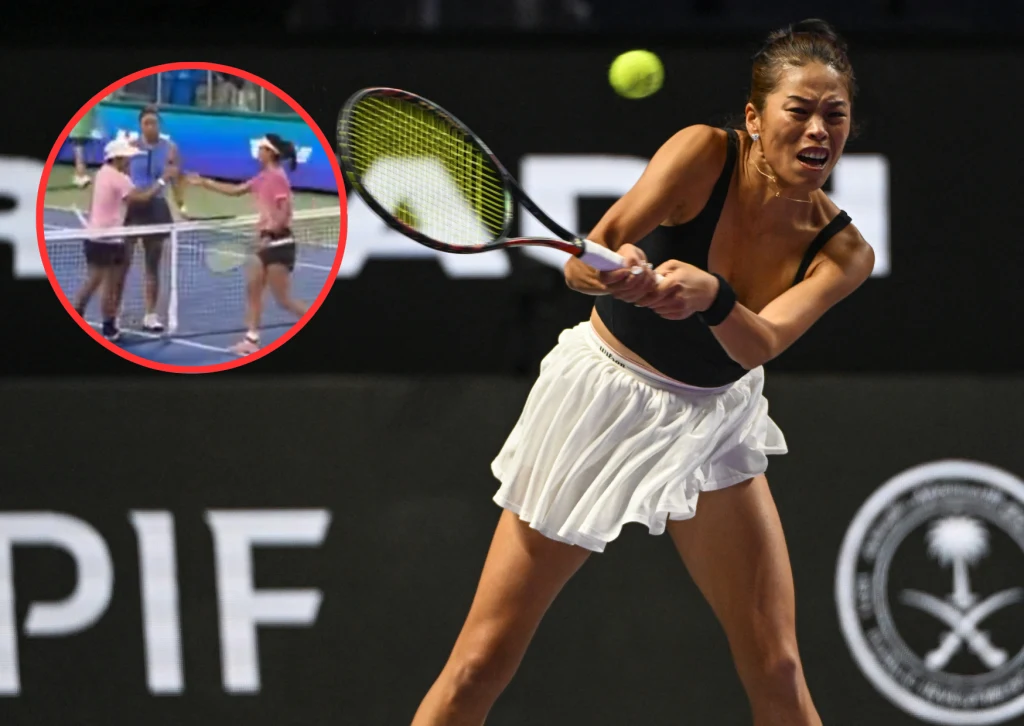 Su-Wei Hsieh (z prawej), znowu nie podała ręki jednej ze swoich rywalek (w kółeczku)