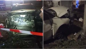 Zniszczone samochody dziennikarza śledczego Sigfrido Ranucciego