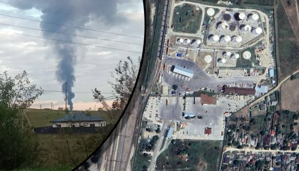Do sieci trafiły zdjęcia dokumentujące skutki ataku na skład paliw w Gwardijskoje