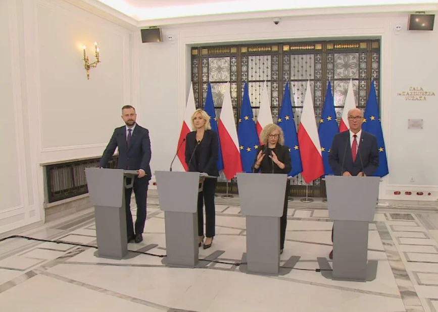 Od lewej: Władysław Kosiniak-Kamysz, Urszula Pasławska, Katarzyna Kotula, Włodzimierz Czarzasty