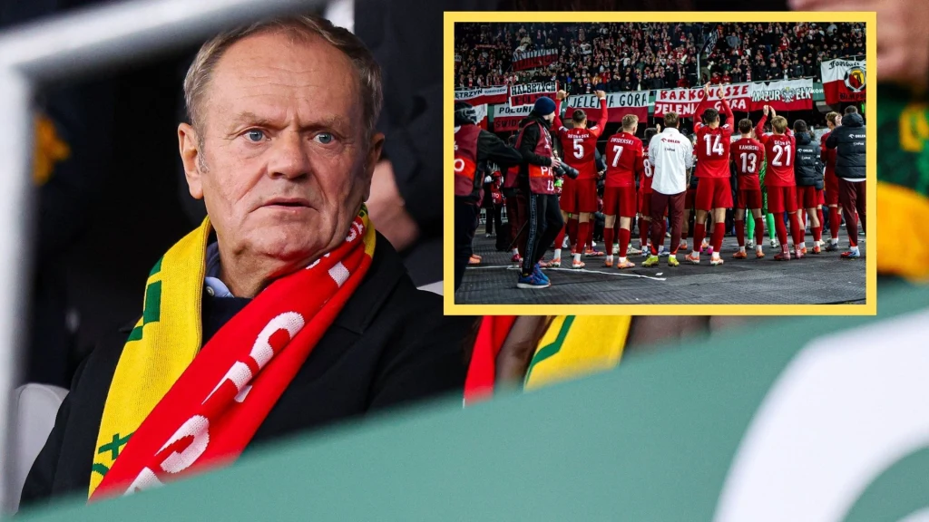 Donald Tusk na meczu Litwa - Polska w el. do MŚ Donald Tusk na meczu Litwa - Polska w el. do MŚ