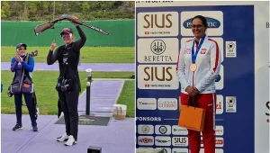 Sandra Bernal po wywalczeniu brązowego medalu mistrzostw świata w strzelectwie w konkurencji trapu