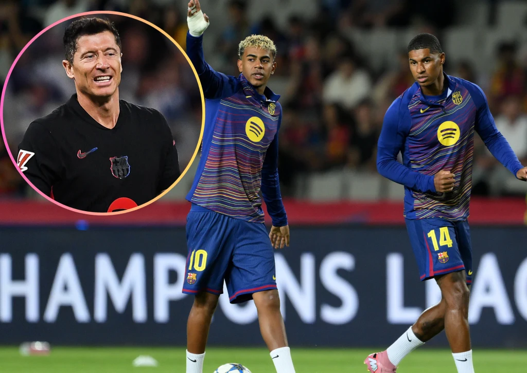 Robert Lewandowski, Lamine Yamal i Marcus Rashford Robert Lewandowski, Lamine Yamal i Marcus Rashford