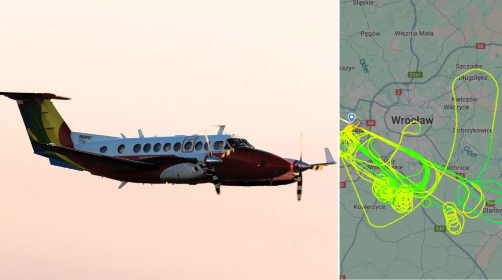 Nad Wrocławiem i okolicami przez ok. 4 godziny latał charakterystyczny samolot. Nad Wrocławiem i okolicami przez ok. 4 godziny latał charakterystyczny samolot.