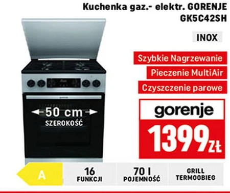 Kuchenka gazowo-elektryczna Gorenje