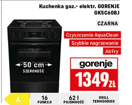 Kuchenka gazowo-elektryczna Gorenje