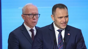 Wiceprezes NIK Jacek Kozłowski i były szef IPN Karol Nawrocki. Przedstawiono pierwsze wnioski po kontroli w Instytucie