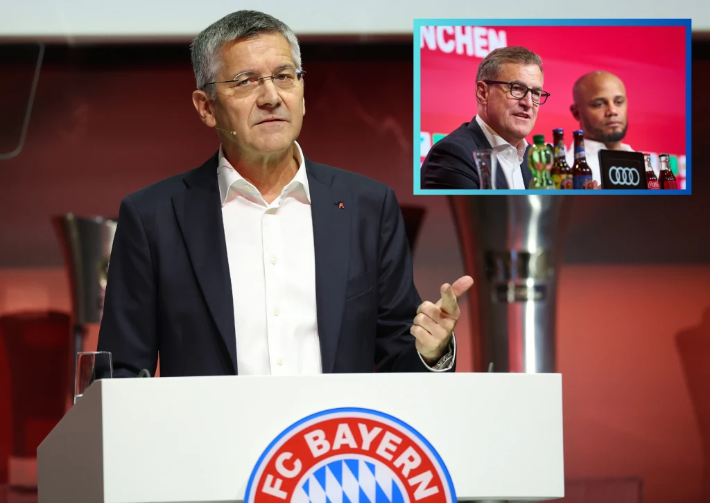 Herbert Hainer, a w ramce Jan-Christian Dreesen i Vincent Kompany