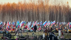 Jedno z miejsc pochówku poległych Rosjan walczących w Ukrainie