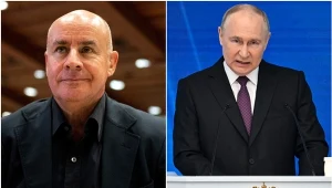 Johan Eliasch (po lewej) - szef FIS i Władimir Putin