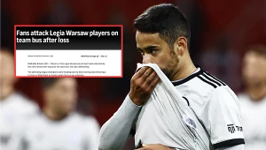 Grudzień 2021 to jeden z najczarniejszych dni dla Legii w XXI wieku. Na zdjęciu Luquinhas, w prostokącie artykuł agencji Associated Press