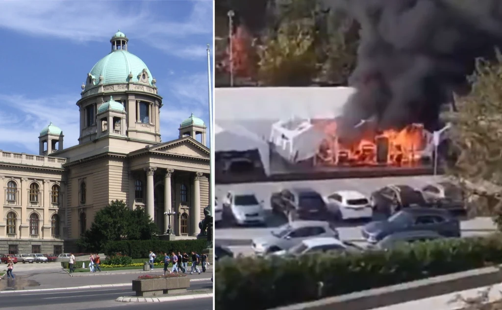 Strzały przed budynkiem serbskiego parlamentu