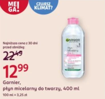 Mega promocja na płyn micelarny Garnier w Rossmannie Mega promocja na płyn micelarny Garnier w Rossmannie