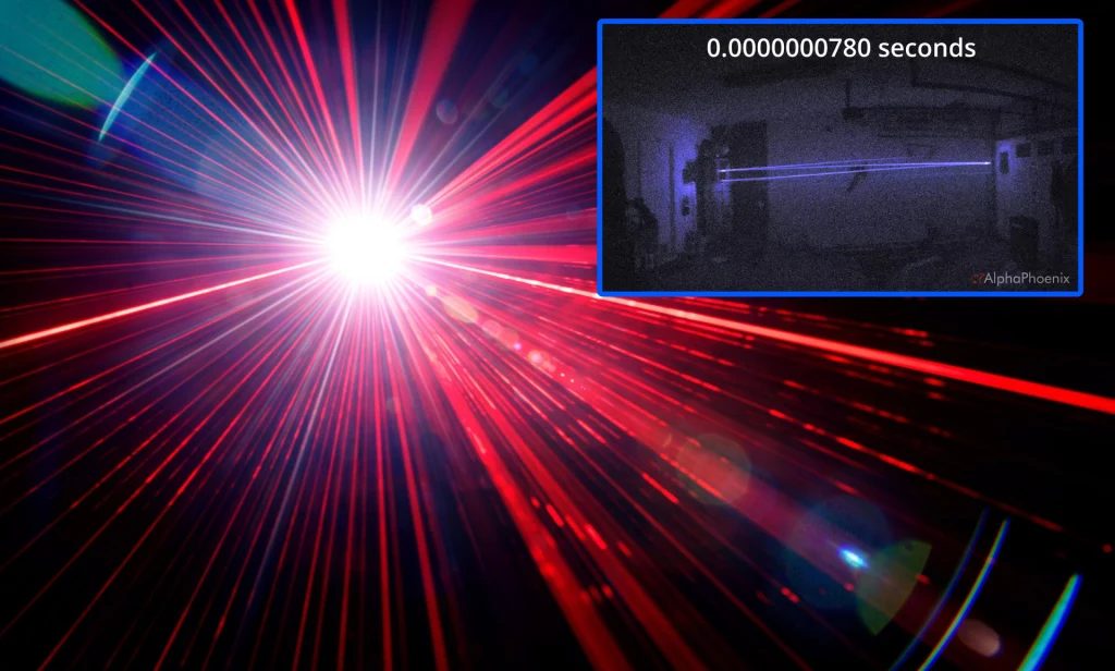 Youtuber sfilmować światło lasera superszybką kamerą. Wiązka została niemal zamrożona w czasie Youtuber sfilmować światło lasera superszybką kamerą. Wiązka została niemal zamrożona w czasie