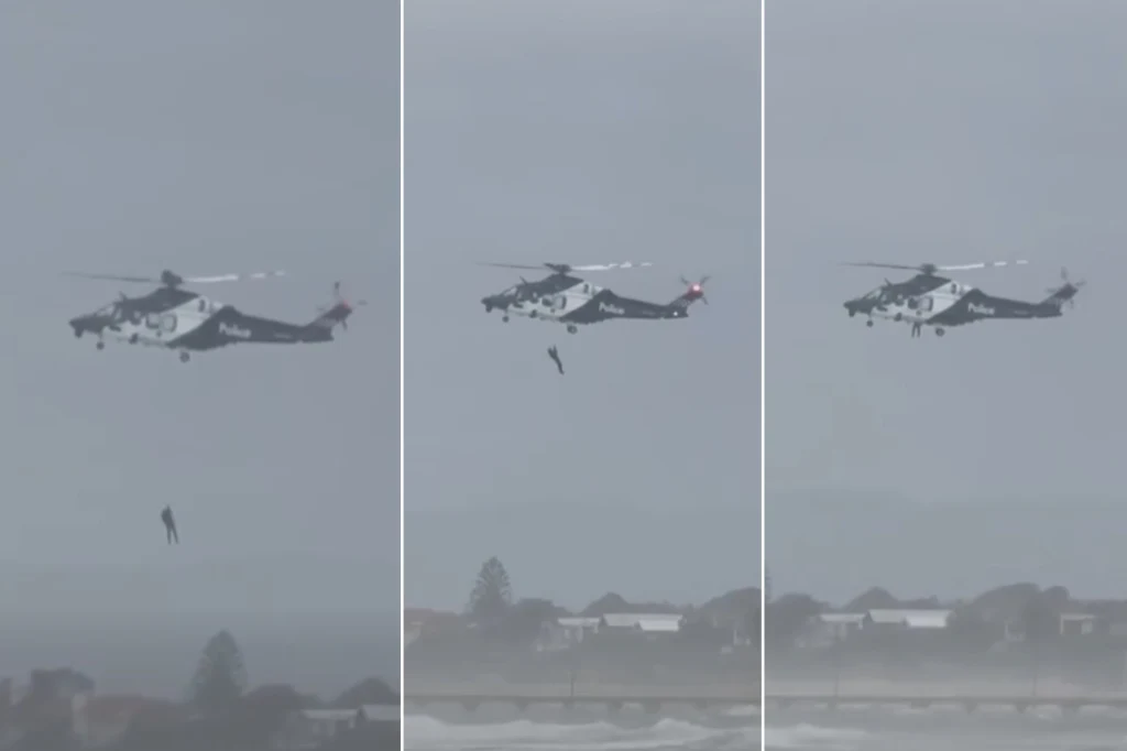 Akcja wyławiania dwóch mężczyzn, których wichura zdmuchnęła do wody na przedmieściach Melbourne