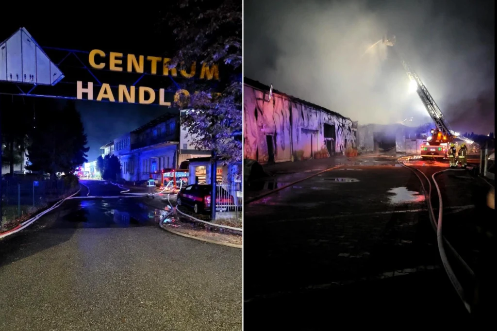 Pożar hali we Włocławku