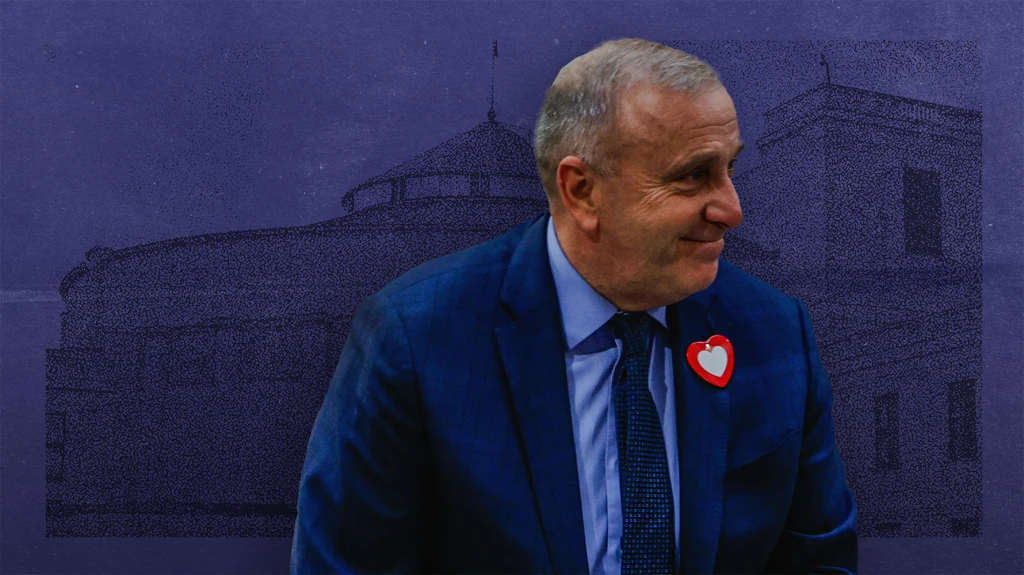 Grzegorz Schetyna zapowiada walkę o większość w Sejmie i Senacie w 2027 roku (zdjęcie w tle: Filip Naumienko/Reporter)