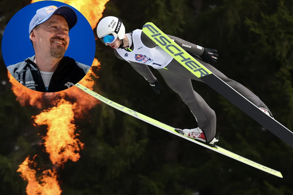 Adam Małysz i Kacper Tomasiak