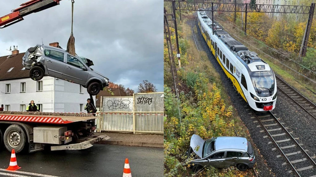Jelenia Góra. Samochód spadł z wiaduktu. 18-latka miała szczęście Jelenia Góra. Samochód spadł z wiaduktu. 18-latka miała szczęście