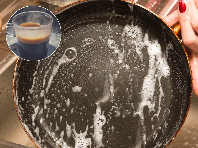 Wymieszaj kawę z octem i wyczyść przypaloną patelnię. Brud i tłuszcz zejdą z niej ekspresowo Wymieszaj kawę z octem i wyczyść przypaloną patelnię. Brud i tłuszcz zejdą z niej ekspresowo