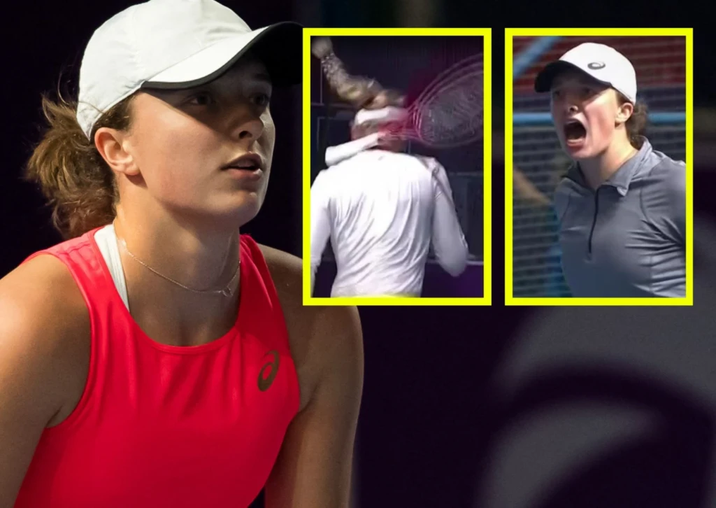 Emocje podczas meczu Igi Świątek z Donną Vekić w 2020 roku Emocje podczas meczu Igi Świątek z Donną Vekić w 2020 roku