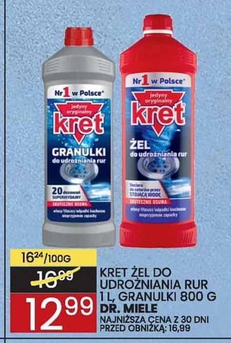 Żel do udrożniania rur Kret