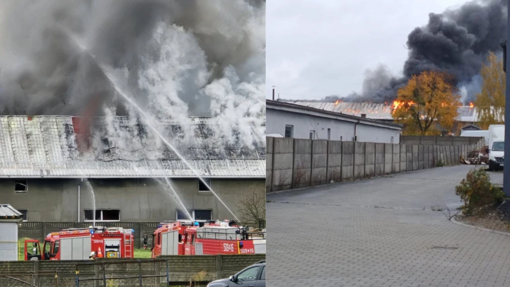 Pożar zakładu meblarskiego Śląsku 