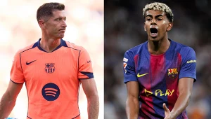 Robert Lewandowski i Lamine Yamal
