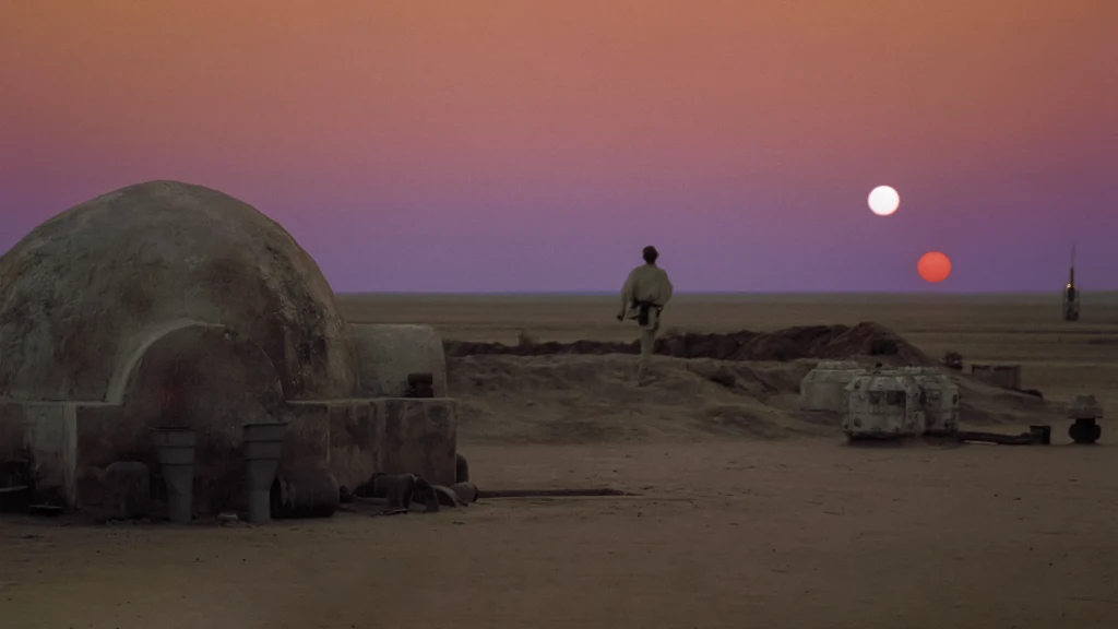 Układ jak Tatooine z sagi Gwiezdne Wojny. Dwie gwiazdy i trzy planety.