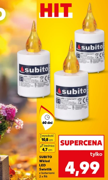 Світлодіодна вставка для свічки Świetlik