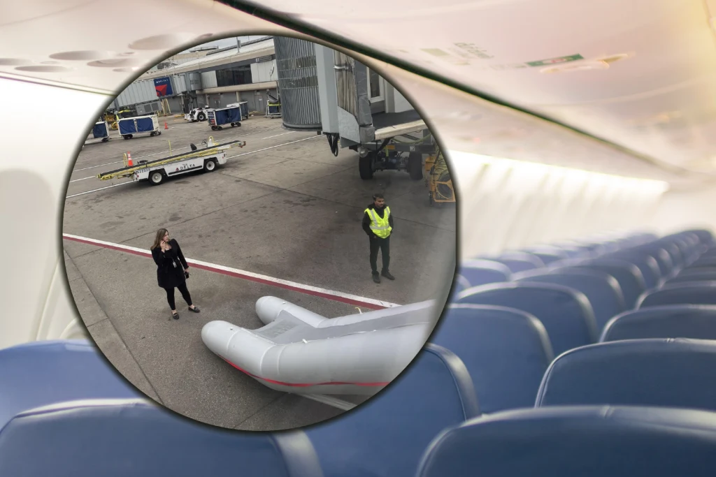 USA. Samolot opóźniony z powodu błędu stewarda. Nagle wysunęła się zjeżdżalnia USA. Samolot opóźniony z powodu błędu stewarda. Nagle wysunęła się zjeżdżalnia