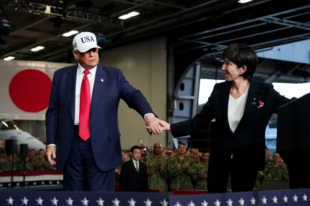 Prezydent USA Donald Trump oraz premier Japonii Sanae Takaichi Prezydent USA Donald Trump oraz premier Japonii Sanae Takaichi