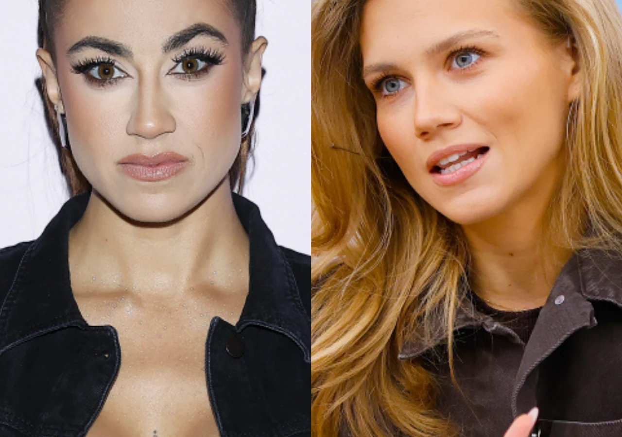 Maja Hyży, Agnieszka Kaczorowska Dwie kobiety przedstawione w zbliżeniu, każda na osobnym tle, patrzące w stronę aparatu, ubrane w ciemne kurtki, z różnymi wyrazami twarzy wskazującymi na powagę i skupienie.