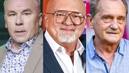 Gwiazdy i reżyser "Rancza": Bogdan Kalus, Wojciech Adamczyk, Wojciech Wysocki