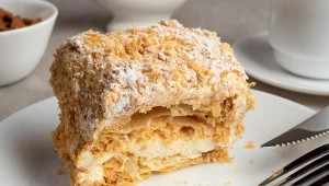 Napoleon niedzielny to ciasto francuskie przełożone budyniowym kremem